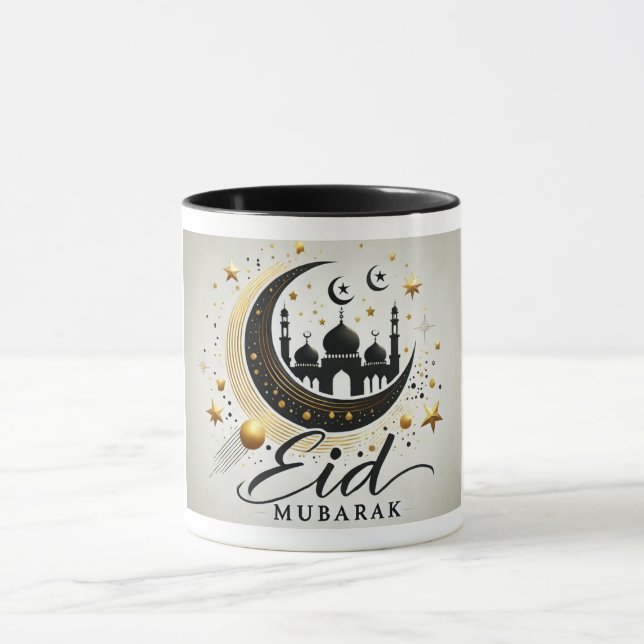 Luxuriöse Crescent Moschee Eid Mubarak Tasse (Zentrum)