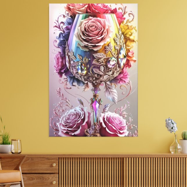 Luxuriöse Crystal Watercolor Leinwanddruck (Insitu (Wohnzimmer))