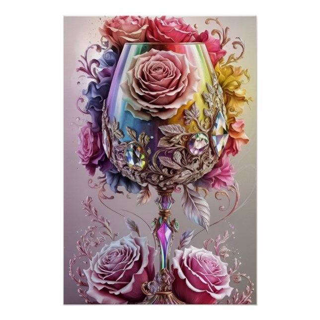 Luxuriöse Crystal Watercolor Poster (Vorderseite)
