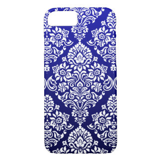 Luxuriöse Damask Muster auf wunderschön blau Case-Mate iPhone Hülle