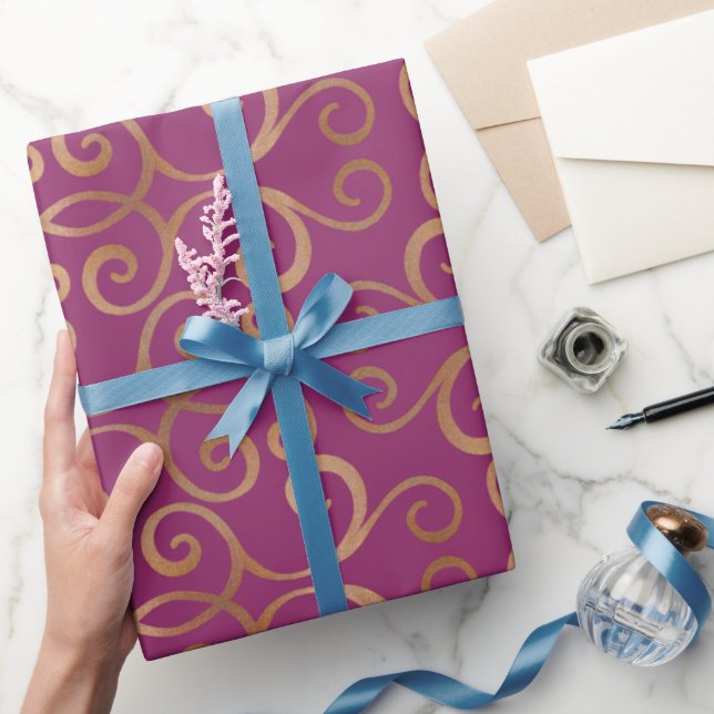 Luxuriöse Damask Pattern Geschenkpapier (Schenken)