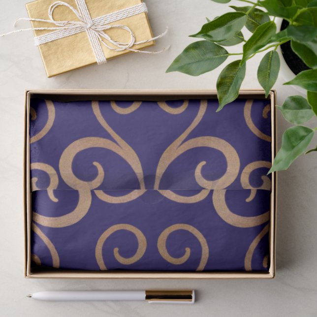 Luxuriöse Damask Pattern Seidenpapier (Geschenk)
