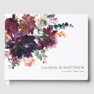 Luxuriöse Deep Floral Bouquet Wedding Gästebuch