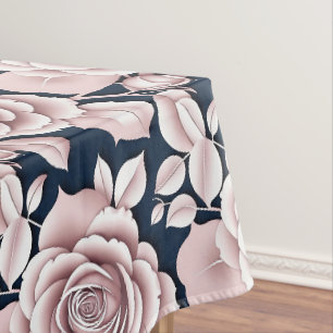 Luxuriöse dunkelblaue Rosen mit weißen Details Tischdecke