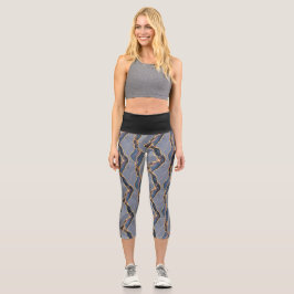Luxuriöse dunkelgraue Marmortextur mit goldenen Ad Capri Leggings