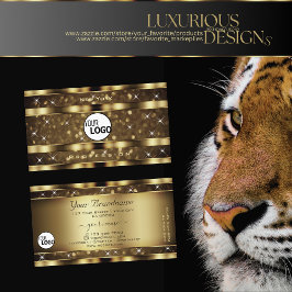 Luxuriöse dunkle goldene Glitzer Leuchtsterne und  Visitenkarte