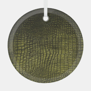 Luxuriöse dunkle Krokodillederstruktur. Ornament Aus Glas