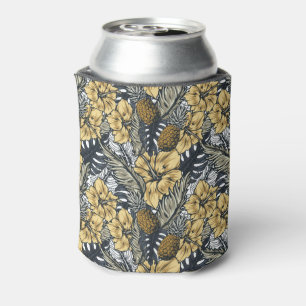 Luxuriöse Elegange Gold N'Black Tropical Blume Dosenkühler