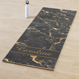 Luxuriöse Elegant Black Gold Marmorschlammeffekt N Yogamatte