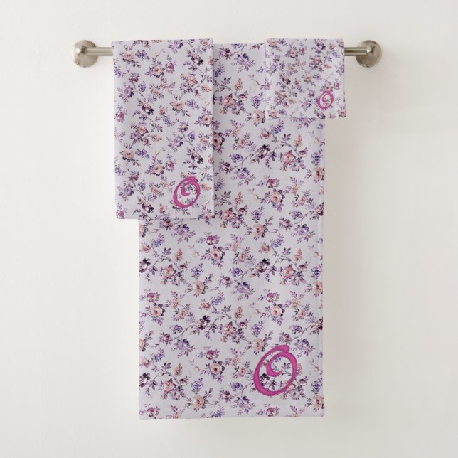 Luxuriöse Elegant Floral (A-Z) Badetuch Set (Insitu)