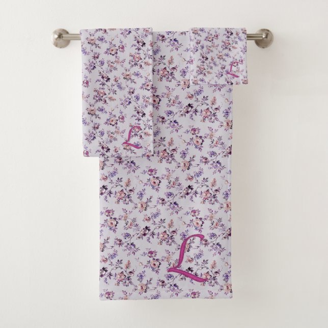 Luxuriöse Elegant Floral (A-Z) Badetuch Set (Insitu)