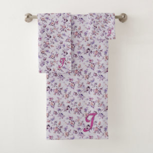 Luxuriöse Elegant Floral (A-Z) Badetuch Set