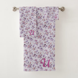 Luxuriöse Elegant Floral (A-Z) Badetuch Set