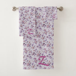 Luxuriöse Elegant Floral (A-Z) Badetuch Set