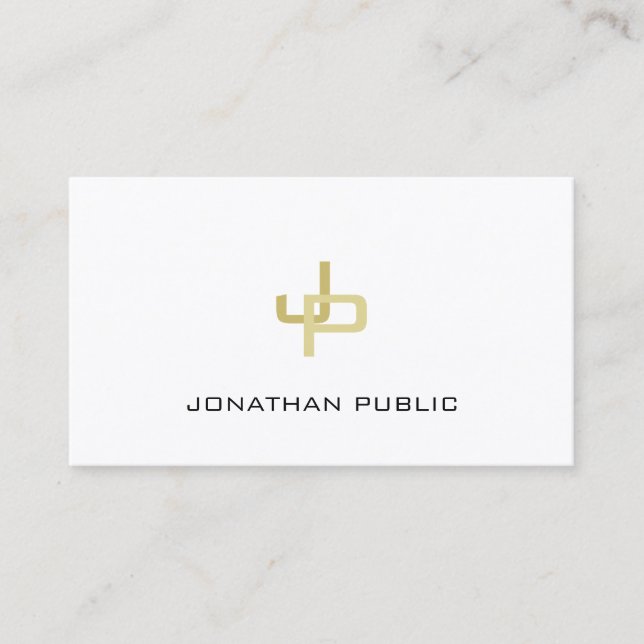 Luxuriöse Elegant Gold Monogram Beruflich Moderne Visitenkarte (Vorderseite)