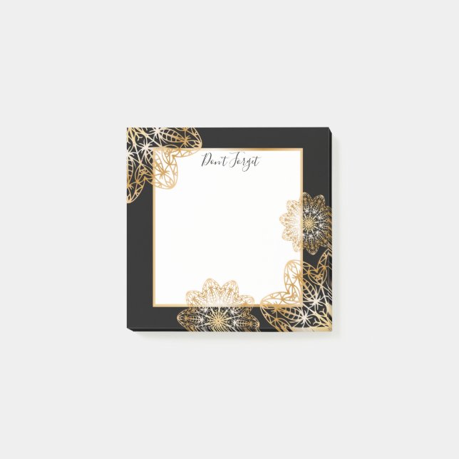 Luxuriöse Elegant Metallic Imitate Gold Mandalase Post-it Klebezettel (Vorderseite)