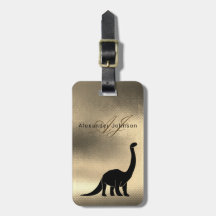 Luxuriöse elegante Black and Gold Dinosaur Monogra