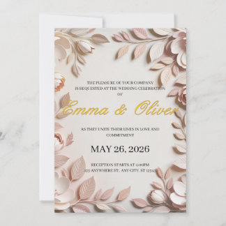 Luxuriöse elegante florale Hochzeitseinladung Einladung
