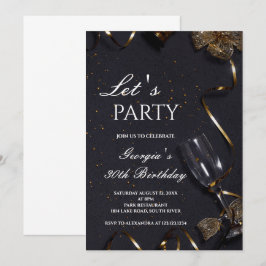 Luxuriöse elegante Geburtstagsparty für Erwachsene Einladung
