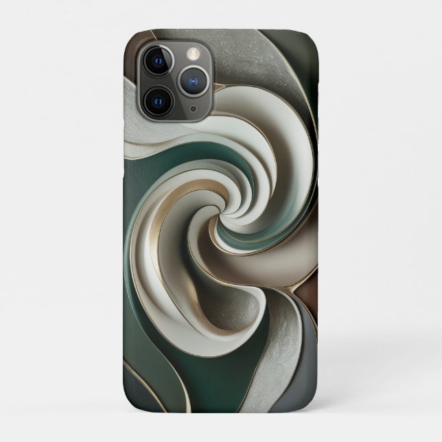 Luxuriöse, elegante Geschenkidee in grün goldgraue Case-Mate iPhone Hülle (Rückseite)