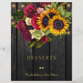 Luxuriöse elegante rustikale Gold Script Kochbuch 