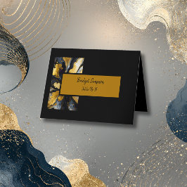 luxuriöse elegante schwarze Goldkarte für Hochzeit Dankeskarte