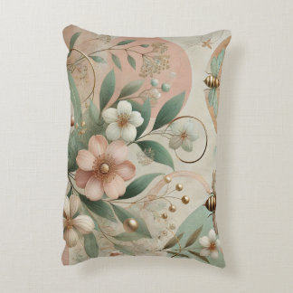Luxuriöse elegante Soft Pastel Floral mit Bienen Dekokissen