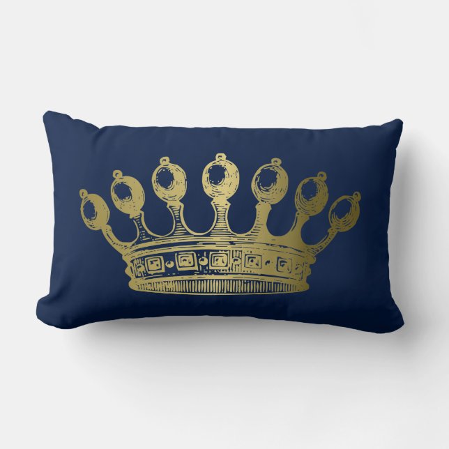 Luxuriöse Esoteric Gold Crown Marine Lendenkissen (Vorderseite)