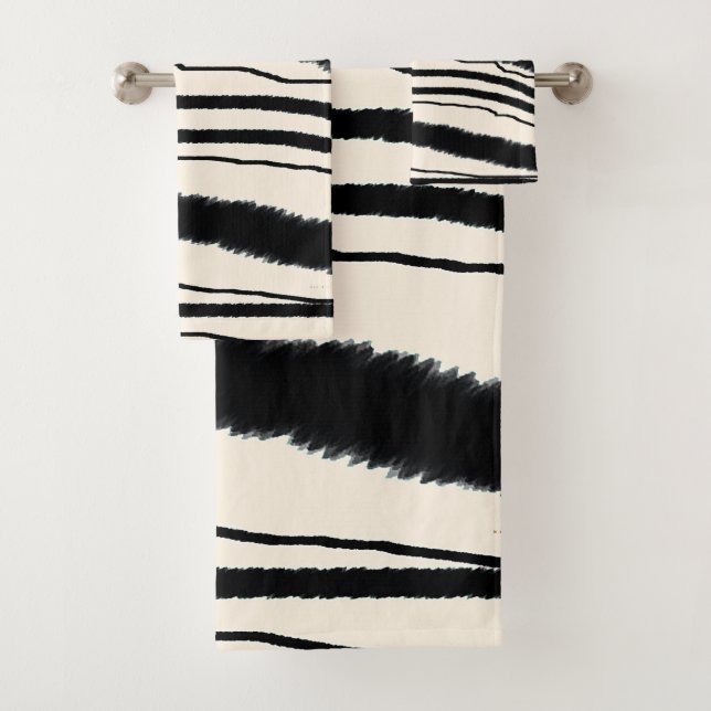 LUXURIÖSE EXOTISCHE ZEBRA-TIERDRUCKE BADHANDTUCH SET (Insitu)