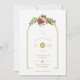 Luxuriöse Extravagante Initials Arch Floral Weihna Save The Date