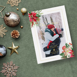 Luxuriöse Extravagante Initials Floral Christmas B Folieneinladung