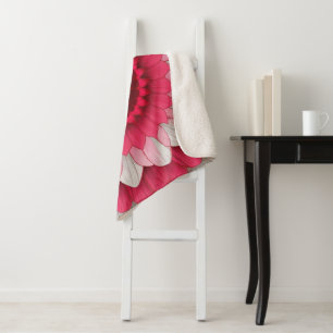 Luxuriöse Fleece & Sherpa Blanket - Rot, Rosa Sherpadecke