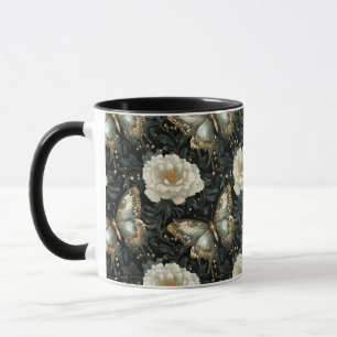 Luxuriöse Floral & Butterfly Nahtloses Muster Tasse