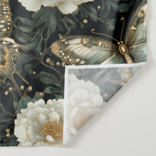 Luxuriöse Floral & Butterfly Nahtloses Muster Wandteppich