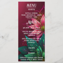 Luxuriöse Floral Wedding Invitation Suite Menükarte