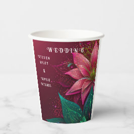 Luxuriöse Floral Wedding Invitation Suite Pappbecher