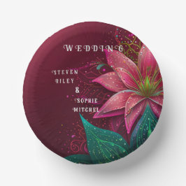 Luxuriöse Floral Wedding Invitation Suite Pappteller
