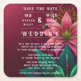 Luxuriöse Floral Wedding Invitation Suite Rechteckiger Pappuntersetzer