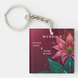 Luxuriöse Floral Wedding Invitation Suite Schlüsselanhänger