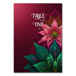 Luxuriöse Floral Wedding Invitation Suite Tischnummer