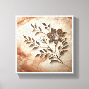 Luxuriöse florale Marmoreinlegekunst - Elegante St Leinwanddruck