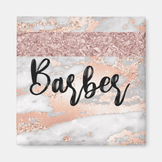 Luxuriöse Fluid Art: Marble-Tinte Fusion Barber Magnet (Vorne)
