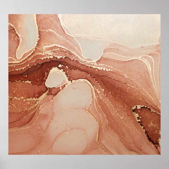 Luxuriöse Fluid Art: Marmortinte Fusion Poster (Vorne)