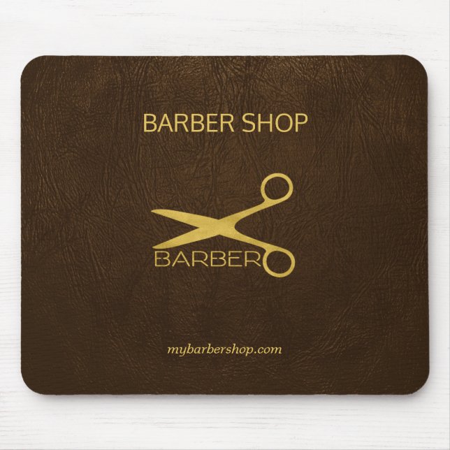 Luxuriöse Friseurwerkstatt dunkelbraunes Leder Loo Mousepad (Vorne)