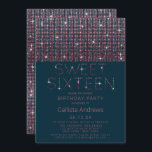 Luxuriöse Funkelnd Aquamarine Rosa Glitzer Sequins Einladung<br><div class="desc">Dieses moderne und glamouröse 16 . Geburtstag Geburtstagsgeschenk-Design eignet sich perfekt für die einmalige Veranstaltung Ihrer jungen Teenagertochter! Es zeigt ein elegantes und luxuriöses Design von Imitaten, bedruckt funkelnd quadratischen Sequenzer Glitzer auf einem einfachen mermaid aquamarinen Hintergrund mit einem Merkmal der eleganten Glitzer, zeitgenössische Typografie. Es ist schick, hübsch und...</div>