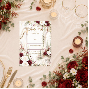 Luxuriöse Garten-Harp-Romantik-Hochzeit RSVP Karte