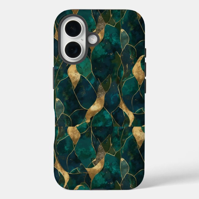Luxuriöse geometrische Abstrakte iPhone 16 Stummsc Hülle (Rückseite)