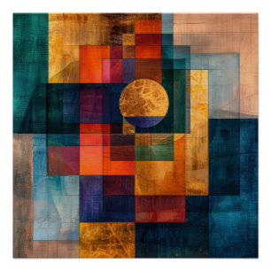 Luxuriöse Geometrische Abstrakte Wandkunst Poster