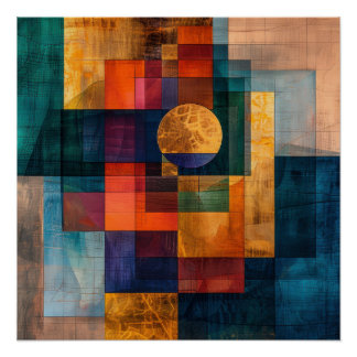 Luxuriöse Geometrische Abstrakte Wandkunst Poster