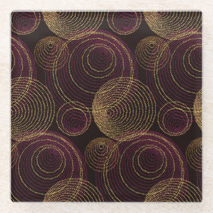 Luxuriöse geometrische Gold Print Glasuntersetzer